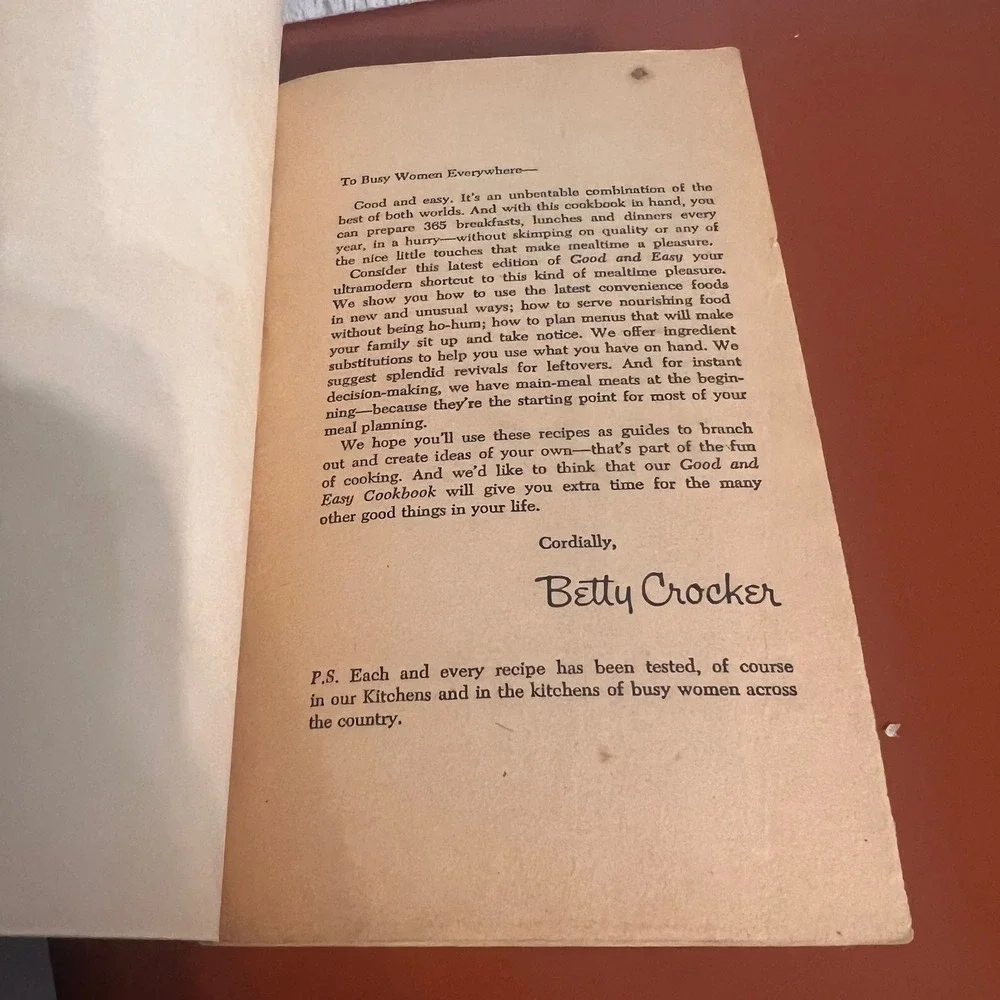 Betty Crocker Good and Easy Cookbook Vintage 1975 Paperback 650+ Recipes Bantam
